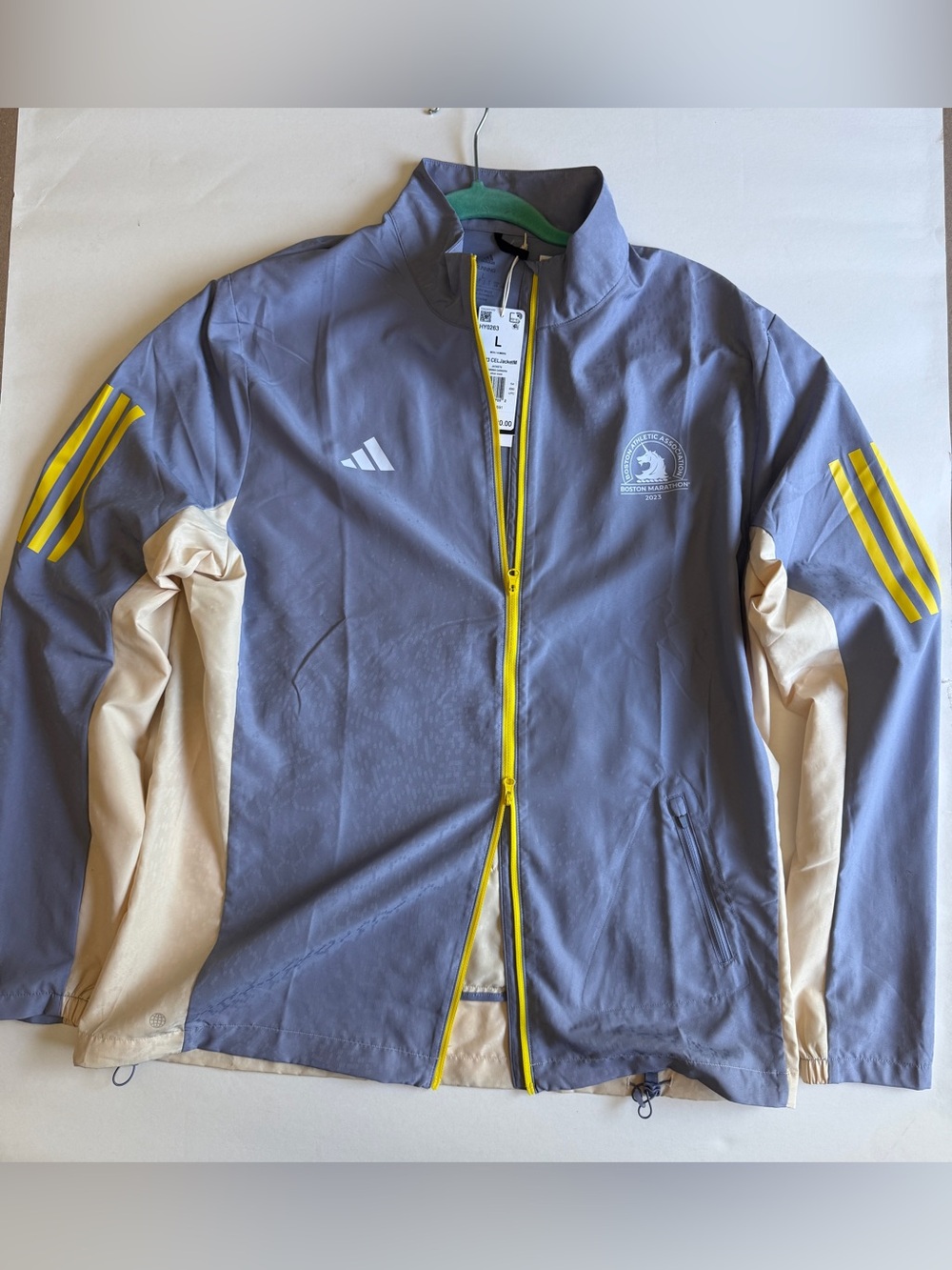 Adidas [L] Boston Marathon Lightweight Running Jacket Silver Violet HY0263